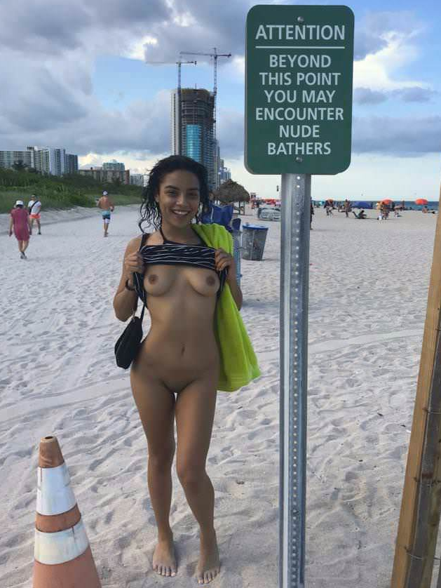 teen nudists expose themselves at a public beach