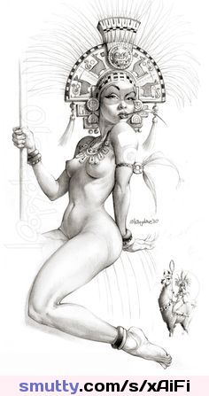 ArtisticNude Drawing Sexyart Headdress Inhermouth Tribal Pics